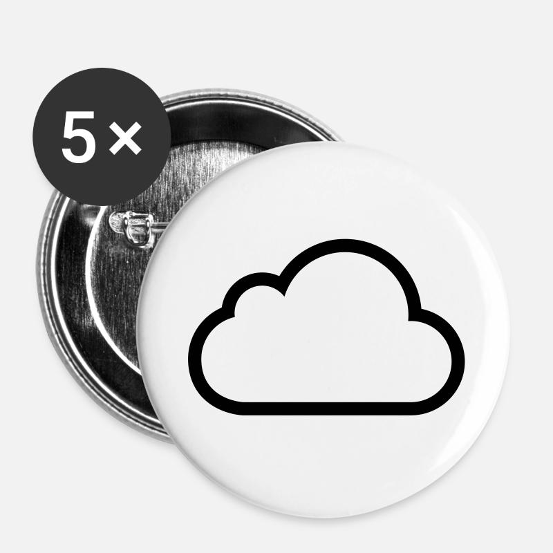cloud - Buttons groß 56 mm (5er Pack) - Weiß