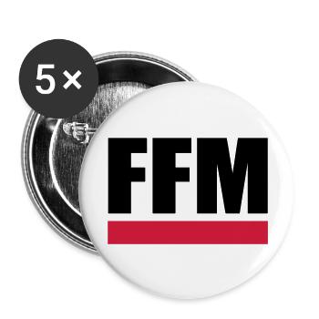 FFM - Frankfurt am Main - Buttons groß 56 mm (5er Pack) - Weiß - Vorne