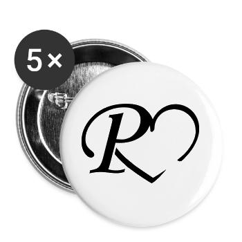 Heart letter P - Buttons large 2.2''/56 mm (5-pack) - white - Front