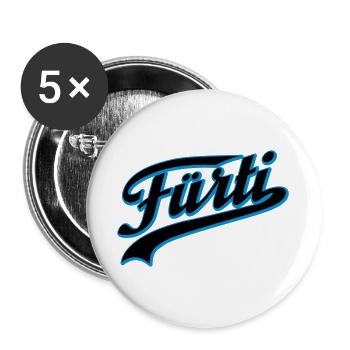 Fürti Schatten - Buttons groß 56 mm (5er Pack) - Weiß - Vorne