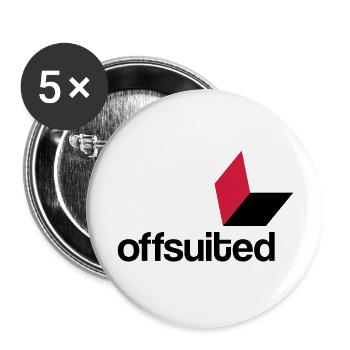 offsuited logo schwarz - Buttons groß 56 mm (5er Pack) - Weiß - Vorne