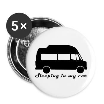 Sleeping in my car - Buttons groß 56 mm (5er Pack) - Weiß - Vorne