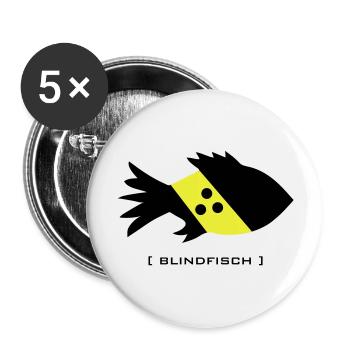 poissons aveugles, aveugles maladroit dork aveugle - Lot de 5 grands badges (56 mm) - blanc - Devant