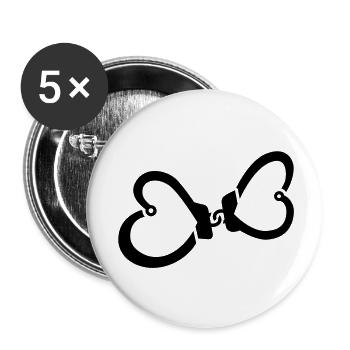 Heart bells - Buttons large 2.2''/56 mm (5-pack) - white - Front
