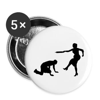 Mariage - Lot de 5 grands badges (56 mm) - blanc - Devant