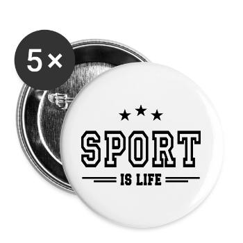sport is life 2 - Buttons large 2.2''/56 mm (5-pack) - white - Front
