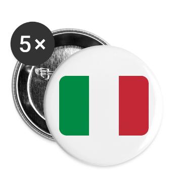 ITALY FLAG round corner 400 dpi - Lot de 5 grands badges (56 mm) - blanc - Devant