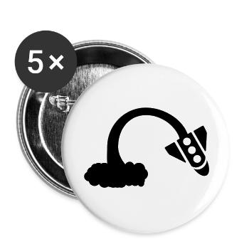 Rakete fail - Buttons groß 56 mm (5er Pack) - Weiß - Vorne