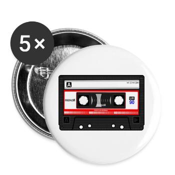 Retro - Buttons groß 56 mm (5er Pack) - Weiß - Vorne