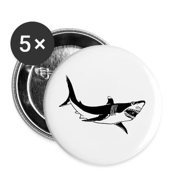 shark - Buttons large 2.2''/56 mm (5-pack) - white - Front