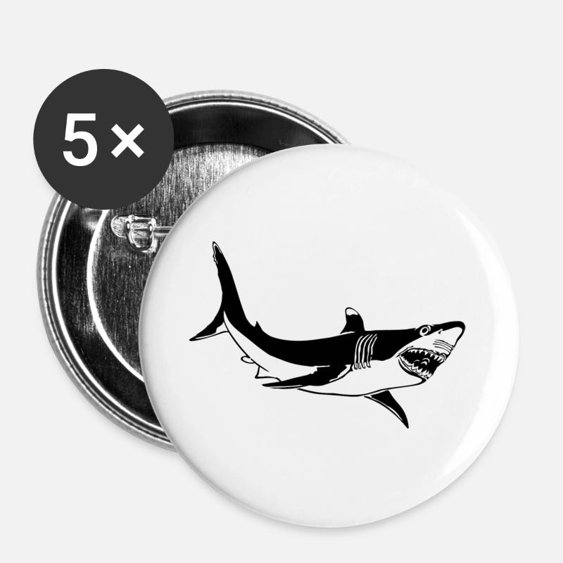 shark - Buttons large 2.2''/56 mm (5-pack) - white