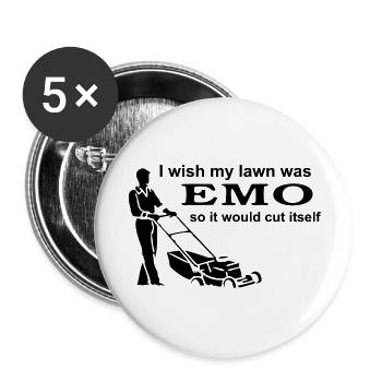 I Wish My Lawn Was Emo So It Would Cut Itself - Lot de 5 grands badges (56 mm) - blanc - Devant