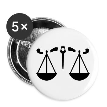 Sternzeichen - Waage - Buttons groß 56 mm (5er Pack) - Weiß - Vorne