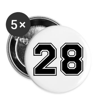 28 - Buttons groß 56 mm (5er Pack) - Weiß - Vorne