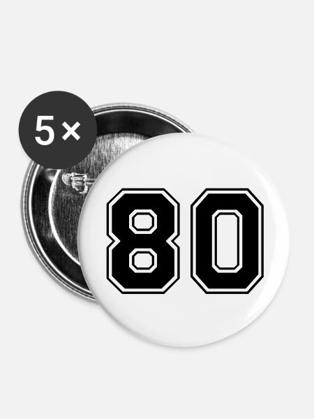 80 - Buttons groß 56 mm (5er Pack) - Weiß
