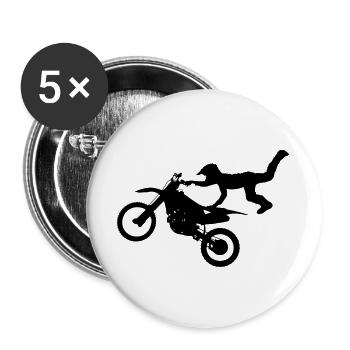 Jump of the Bikes - Buttons groß 56 mm (5er Pack) - Weiß - Vorne