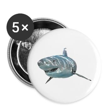 Hai 2 - Buttons groß 56 mm (5er Pack) - Weiß - Vorne
