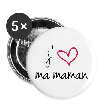 i love my mommy - Buttons groß 56 mm (5er Pack) - Weiß - Vorne