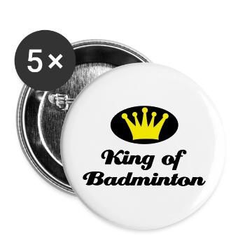 Badminton - Buttons groß 56 mm (5er Pack) - Weiß - Vorne