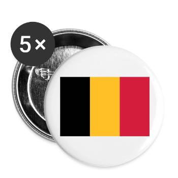 Drapeau Belge - Belgische vlag - Lot de 5 grands badges (56 mm) - blanc - Devant