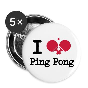 i_love_ping_pong_1__f2 - Lot de 5 grands badges (56 mm) - blanc - Devant