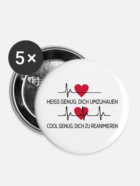 Medizin - Buttons groß 56 mm (5er Pack) - Weiß