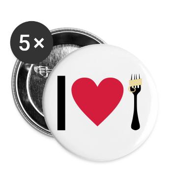 I love Pasta - Buttons groß 56 mm (5er Pack) - Weiß - Vorne