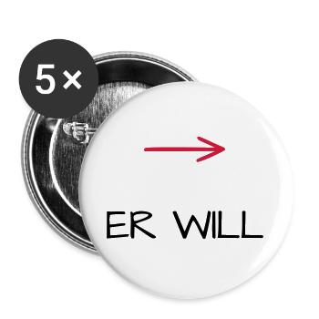He wants bachelor party arrow - Buttons large 2.2''/56 mm (5-pack) - white - Front