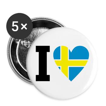 schweden_ilove_50 - Buttons groß 56 mm (5er Pack) - Weiß - Vorne