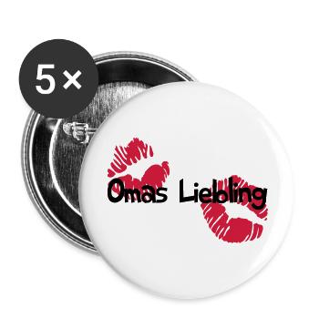 Omas Liebling - Buttons groß 56 mm (5er Pack) - Weiß - Vorne