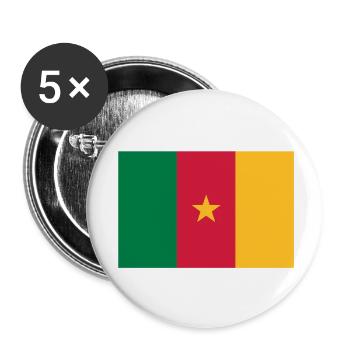 Drapeau Cameroun - Cameroon flag - Kamerun flagge - Lot de 5 grands badges (56 mm) - blanc - Devant