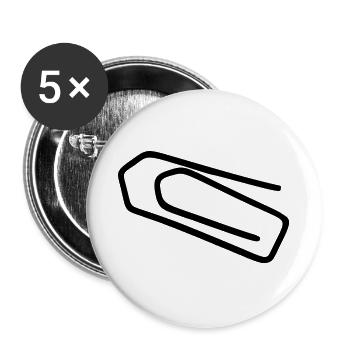 Büroklammer - Buttons groß 56 mm (5er Pack) - Weiß - Vorne