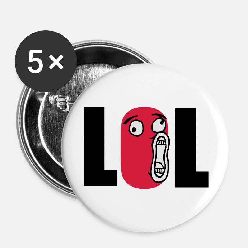 lol - Buttons large 2.2''/56 mm (5-pack) - white
