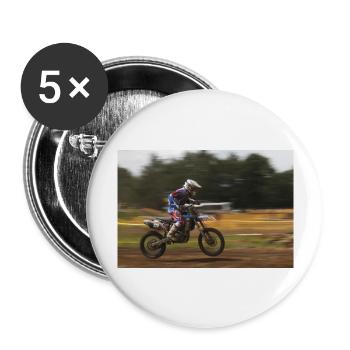 motocross - Lot de 5 grands badges (56 mm) - blanc - Devant