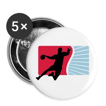 handball - Buttons groß 56 mm (5er Pack) - Weiß - Vorne