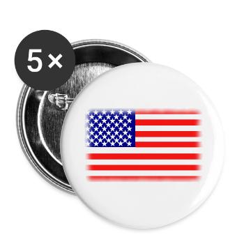 drapeau américain - Lot de 5 grands badges (56 mm) - blanc - Devant