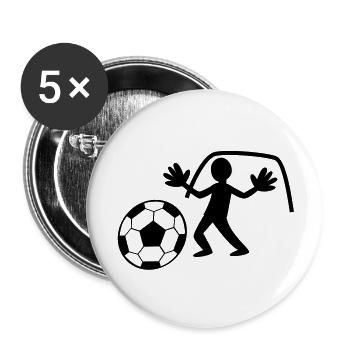 GARDIEN avec des gants sauver la balle - Lot de 5 grands badges (56 mm) - blanc - Devant