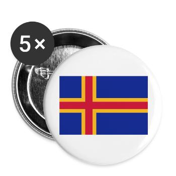 drapeau_aland - Buttons groß 56 mm (5er Pack) - Weiß - Vorne