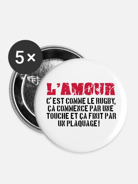 rugby - Buttons large 2.2''/56 mm (5-pack) - white