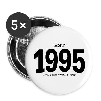 EST. 1995 Nineteen Ninety Five - Buttons large 2.2''/56 mm (5-pack) - white - Front