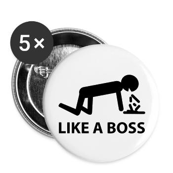 like a boss - Lot de 5 grands badges (56 mm) - blanc - Devant
