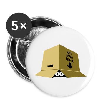 Une boîte déplacer - Lot de 5 grands badges (56 mm) - blanc - Devant