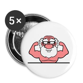 text write frame old grandfather grandfather hornbrill - Buttons large 2.2''/56 mm (5-pack) - white - Front