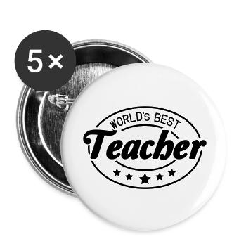 worlds_best_teacher__f1 - Buttons groß 56 mm (5er Pack) - Weiß - Vorne