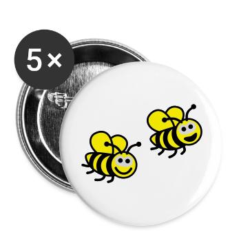 biene_bee___f3 - Lot de 5 grands badges (56 mm) - blanc - Devant