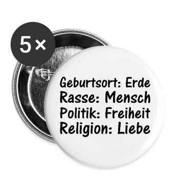 Geburtsort Rasse Politik Religion - Buttons large 2.2''/56 mm (5-pack) - white - Front