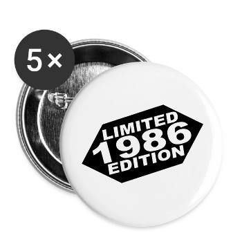Jahr 1986 limited edition - Buttons groß 56 mm (5er Pack) - Weiß - Vorne