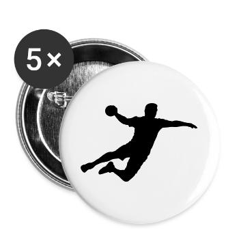 handball - Lot de 5 grands badges (56 mm) - blanc - Devant