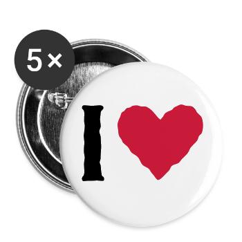 I love ... - Buttons large 2.2''/56 mm (5-pack) - white - Front