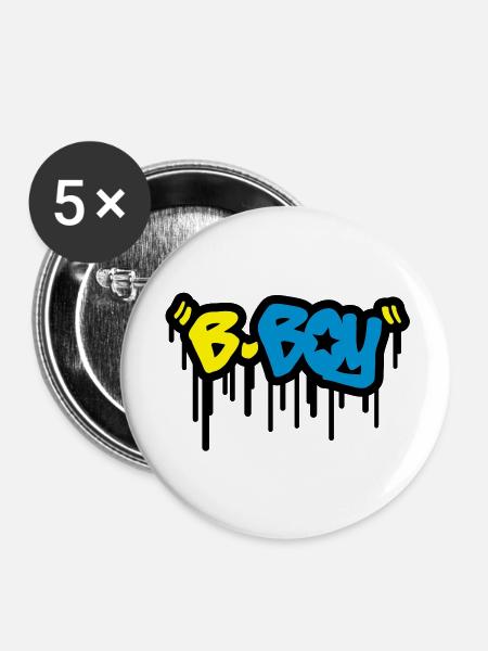 b_boy_t3 - Buttons groß 56 mm (5er Pack) - Weiß